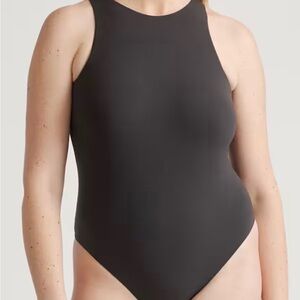 Quince Black Second Skin High Neck Bodysuit in size XS